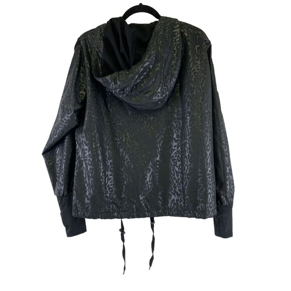 ZYIA Active Black Bomber Jacket Leopard Print Full Zip Lightweight Large New Tag - Picture 7 of 14